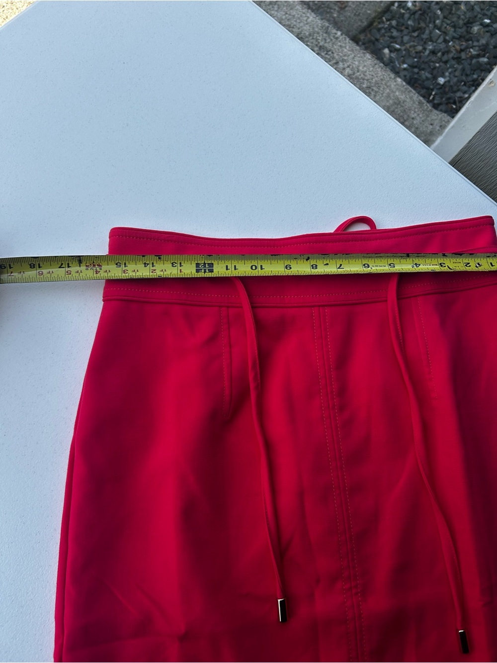 Women’s Red Drawstring Waist Pencil Skirt new - Picture 3 of 9